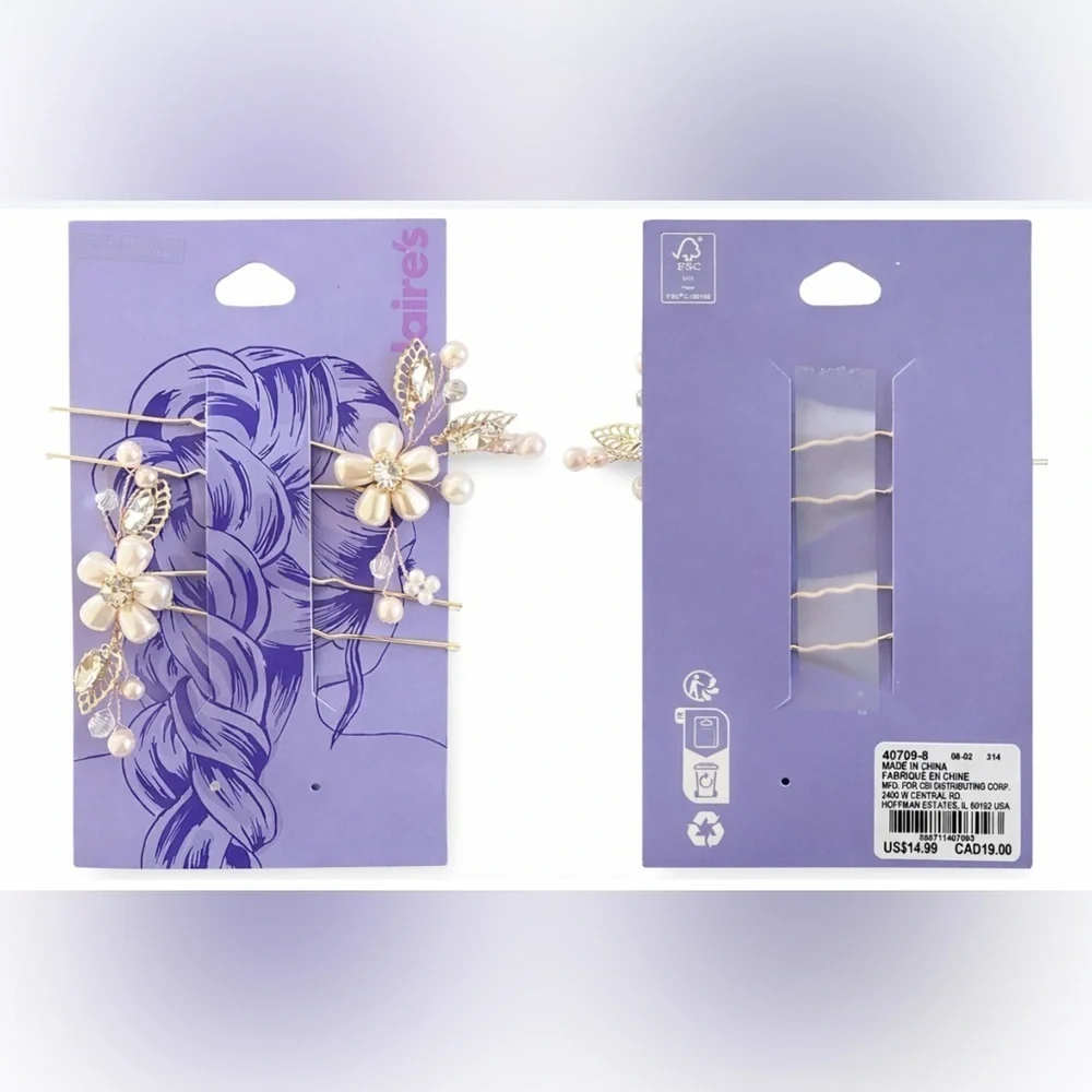 Claire's Gold and Pink Hair Accessory Set